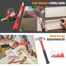 Cshidworld 148 Piece Tool Sets All Purpose Household Tool Kit, General Basic Home Repair Tool Set with Toolbox for Men Women, Household Hand Kit for Home Garage Office College Dormitory Use, Red
