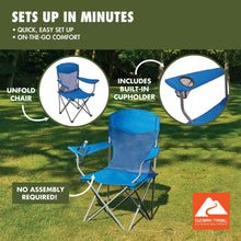 Ozark Trail Basic Mesh Chair Blue, Adult, 32.28in x 20.28in x 37.60in