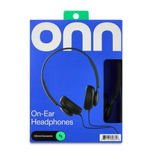 onn On-Ear Headphones Black Lightweight, Adjustable Headband, AUX Cord