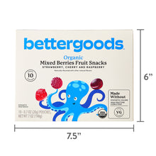 bettergoods Organic Mixed Berry Fruit Snacks, 0.7 oz, 10 Count