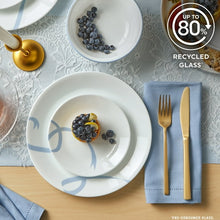 Corelle Blue Ribbons 12-Piece Glass Dinnerware Set (Service for 4)