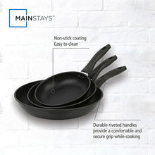 Mainstays 3-Piece Nonstick Aluminum Skillet Set, Black Finish Set of 3