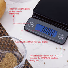 Mainstays 6LB High Precision Digital Kitchen Scale with Blue Backlit, Black
