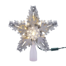 Adorno de árbol de Navidad con forma de copo de nieve plateado iluminado, 8.5", Holiday Time 