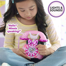 Disney Junior Minnie Mouse Ring Me Rotary Phone with Lights and Sounds, Interactive, Iridescent Pink, Baby and Toddler Toys