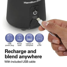 Hamilton Beach Blend Now Portable Personal Blender for Smoothies with Travel Lid, 16 oz, Black