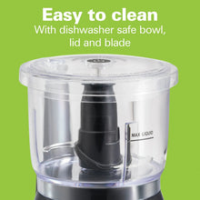 Hamilton Beach Stack & Press Electric Food Chopper & Mini Food Processor, 3-Cup, Black