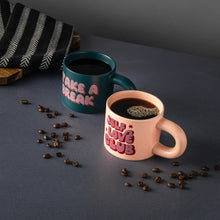 Thyme & Table 2 Pack Take a Break Green and Self Love Pink Mugs 11.08 fl oz, Stoneware