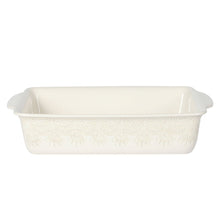 The Pioneer Woman 9" x 13" Vintage Lace Ceramic Casserole Baking Dish with Wood Lid, Linen