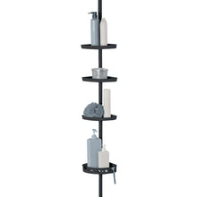 Mainstays 4-Tier Black Tension Pole Shower Caddy Organizer