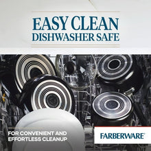 Farberware Easy Clean 22 Pcs Nonstick Cookware Set Includes Griddle Pan and Cooking Tools, Dishwasher Safe, Black