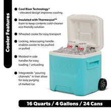 Igloo 16 QT Laguna Hard Sided Ice Chest Cooler with Wheels