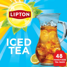 Lipton Iced Black Tea, Family Size Tea Bags, 48 Count