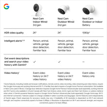Google Nest Cam Indoor (Wired, 3rd Gen) - Indoor Security Camera with 2K Video - Works with Google Home - With Gemini - Berry