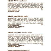 M&M's Variety Pack Full Size Milk Chocolate Candy Bars - 18 Ct