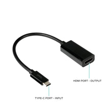 onn 6" USB-C to HDMI Adapter, Black