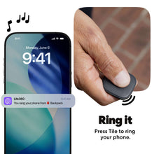 Life360 Tile Starter Pack – 1 Mate & 1 Slim Bluetooth Trackers for Keys, Wallets, Phones – iOS & Android (Black)