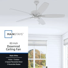 Mainstays 60in White Traditional Indoor Outdoor Ceiling Fan - USA MEGA SHOP