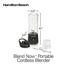 Hamilton Beach Blend Now Portable Personal Blender for Smoothies with Travel Lid, 16 oz, Black