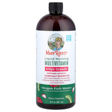 MaryRuth's, Multivitamínico líquido matutino + Crecimiento del cabello, Fruta del dragón y melón, 887 ml (30 onzas líquidas)