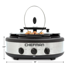 Chefman Triple Slow Cooker - Stainless Steel