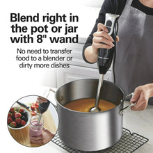 Hamilton Beach 2-Speed Immersion Hand Blender for Kitchen with Blending Wand & Whisk, Black