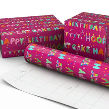 Hallmark Birthday Wrapping Paper Roll (Festive Lettering on Pink) 20 Sq. ft.