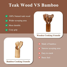 VAVSEA Thick Wooden Spoons for Cooking, 8 Pcs Natural Wooden Utensil for Cooking with Non-Stick, Heat Resistant, Wood Kitchen Utensil Set