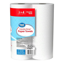 Great Value Everyday Strong Paper Towels, Split Sheets, 2 Double Rolls, Compare to Sparkle®