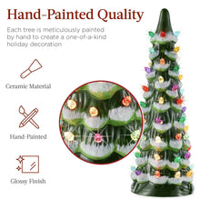 Best Choice Products Set of 3 Pre-Lit Hand-Painted Ceramic Tabletop Christmas Trees w/ Multicolor Lights - Flocked Green