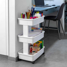 Mainstays 3-Tier Plastic Rolling Laundry Cart, Arctic White
