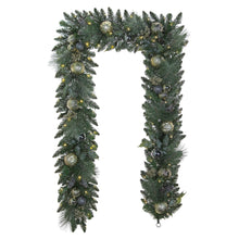 9' Pre-lit LED with Twinkle Artificial Decorated Garland, Metallic