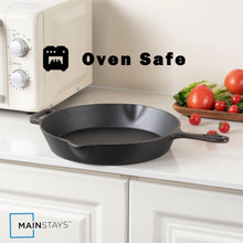 Mainstays 12 Inch Cast Iron Skillet with Single Helper Spout Black