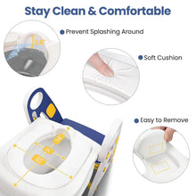 Primlect Potty Training Toilet Seat, 2 in 1 with Ladder, Adjustable Height ,for Ages 1-3, Blue