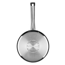 Farberware Luster 3 Quart Stainless Steel Straining Saucepan with Pouring Spout and Lid, Induction Compatible, Dishwasher Safe, Metal Utensil Safe , Oven Safe to 500°F, White