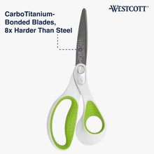 Westcott Carbo Titanium 8 Inch Straight Office Scissors, White, 1-Count
