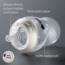 Tommee Tippee Natural Start Anti-Colic Baby Bottle, 11oz, Medium-Flow and Thicker Feed Breast-Like Nipple, Anti-Colic Valve, 1 Pack
