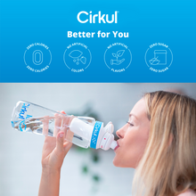 Cirkul 22 oz Plastic Water Bottle Starter Kit with Blue Lid and 2 Flavor Cartridges (Fruit Punch & Mixed Berry)