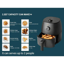 Mainstays 2.2 Qt Air Fryer in Arctic Black with Non-Stick Basket