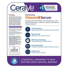 Sérum de vitamina C renovador de la piel Cerave (1.0 onza líquida, paquete de 2)
