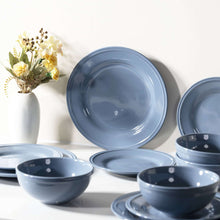 Mainstays Darby 12-Piece Stoneware Dinnerware Set Blue