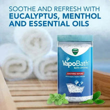 Vicks VapoBath Crystals Non-Medicated Bath Salts with Vicks Vapors, Aromatherapy, 15 oz