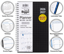 See It Bigger M/W Planner, Medium (5.5" x 8.75"), Black, 15-Month: Apr 2026 - Jun 2027