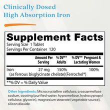 Doctor's Best, High Absorption Iron, 27 mg, 120 Tablets