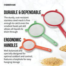 Farberware Professionals Red, Green & Orange Strainer Set of 3