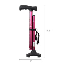 HurryCane Freedom Edition Folding Cane with T Handle, Red