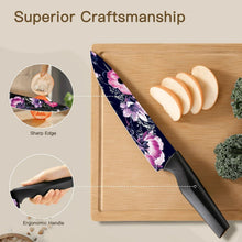 Astercook 6 Piece Color-Coded Kitchen Knife Set, Stainless Steel Chef Knives with 6 Anti-Rust Coating Blades and Blade Guards, Dishwasher Safe