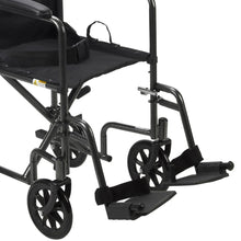 Drive Medical Transport Wheelchair Steel 17 inch Seat Width x 16"D 250 lbs. Weight Capacity TR37E-SV, 1 Ct