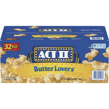 Palomitas de maíz para microondas ACT II Butter Lovers, 2.75 oz., paquete de 32.
