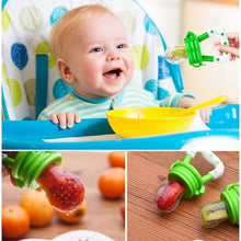 AMERTEER Baby Fruit Feeder Pacifier (4 Pack) - Fresh Food Nibbler, Infant Fruit Teething Toy, Food Grade Silicone Pouches for Toddlers & Kids M